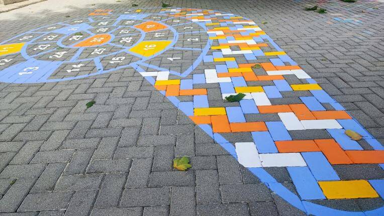 Welsh Playground Markings in Stevenage